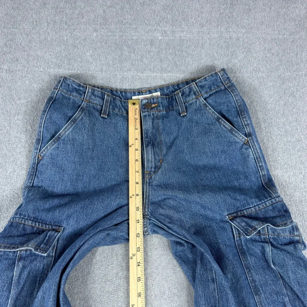Levis 94 Baggy‎ Jeans Mens 32 Denim Cargo Carpenter Pockets Drawstring Pants